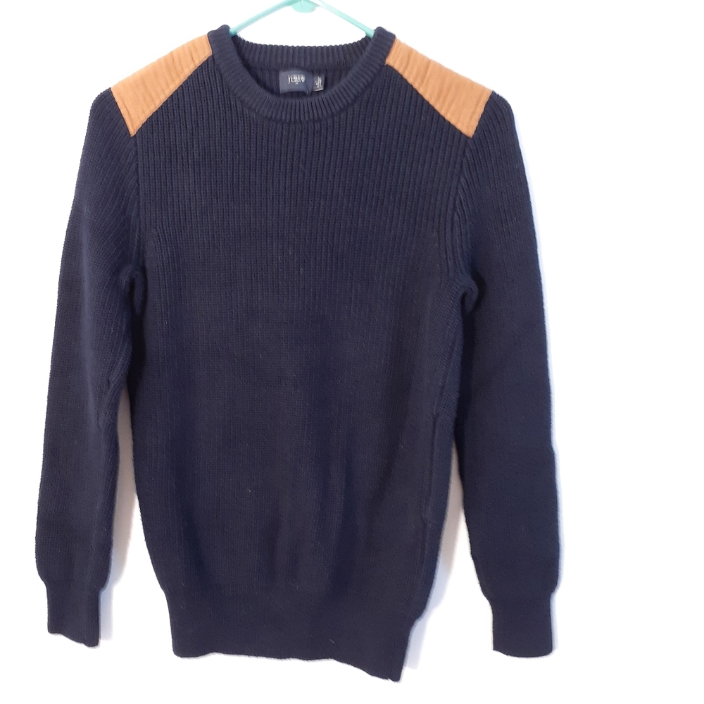 J crew navy blue cotton crew neck sweater small s